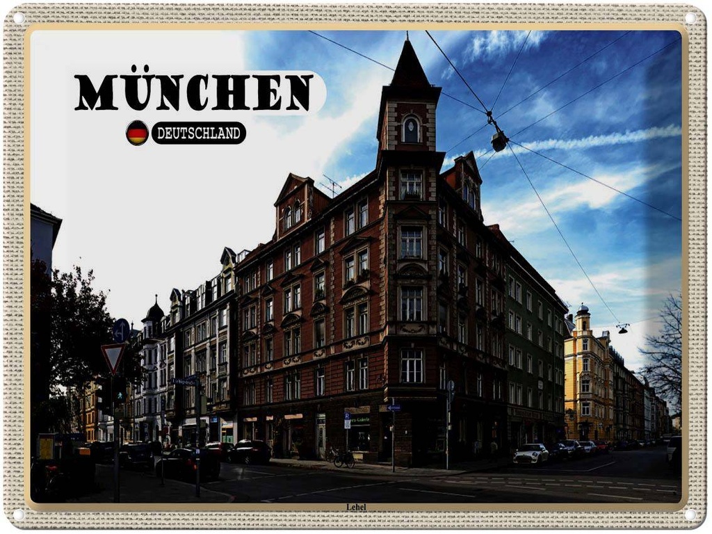 [LA-1792716] Blechschild 30x40 cm München Lehel Straße Stadt Bildmotiv Reisemotiv Abenteuer Reisen