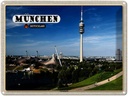 Blechschild 30x40 cm München Olympiapark Fernseherturm Bildmotiv Reisemotiv Abenteuer Reisen