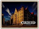 Blechschild 30x40 cm München Schwabing Stadt Gehweg Bildmotiv Reisemotiv Abenteuer Reisen