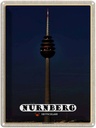 Blechschild 40x30 cm Nürnberg Fernmeldeturm Gemälde Bildmotiv Reisemotiv Abenteuer Reisen