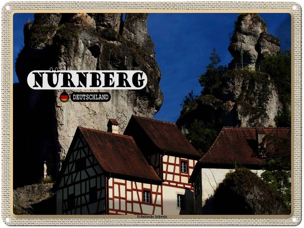 [LA-1792727] Blechschild 30x40 cm Nürnberg Fränkische Schweiz Bildmotiv Reisemotiv Abenteuer Reisen