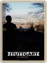 Blechschild 40x30 cm Stuttgart Santiago-de-Chie-Platz Bildmotiv Reisemotiv Abenteuer Reisen