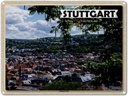 Blechschild 30x40 cm Blick auf Stadt Stuttgart West Bildmotiv Reisemotiv Abenteuer Reisen