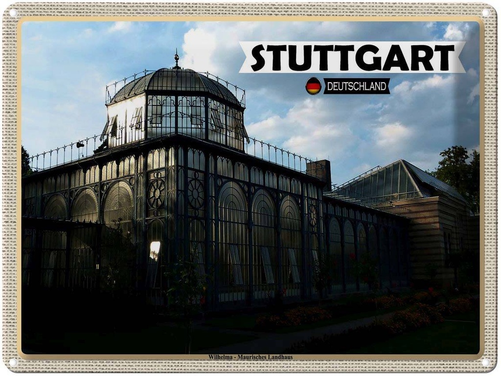 [LA-1792761] Blechschild 30x40 cm Wilhelma Maurisches Landhaus Bildmotiv Reisemotiv Abenteuer Reisen