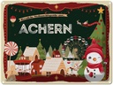 Blechschild 30x40 cm Weihnachtsgrüße aus Achern Weihnachten