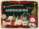 Blechschild 30x40 cm Weihnachtsgrüße aus Ahrensburg Weihnachten