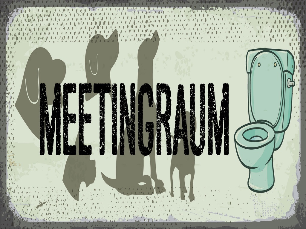 [LA-1812374] Blechschild 30x40 cm Meetingraum Toilette Hund