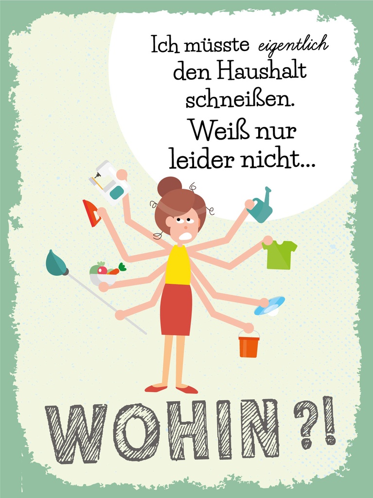 [LA-1812399] Blechschild 40x30 cm ich müsste eigentlich den Haushalt schmeißen