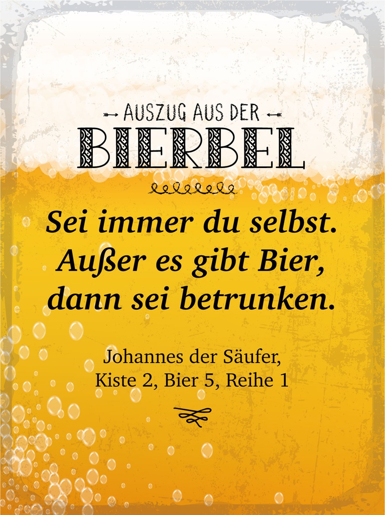 [LA-1812424] Blechschild 40x30 cm Auszug aus der Bierbel