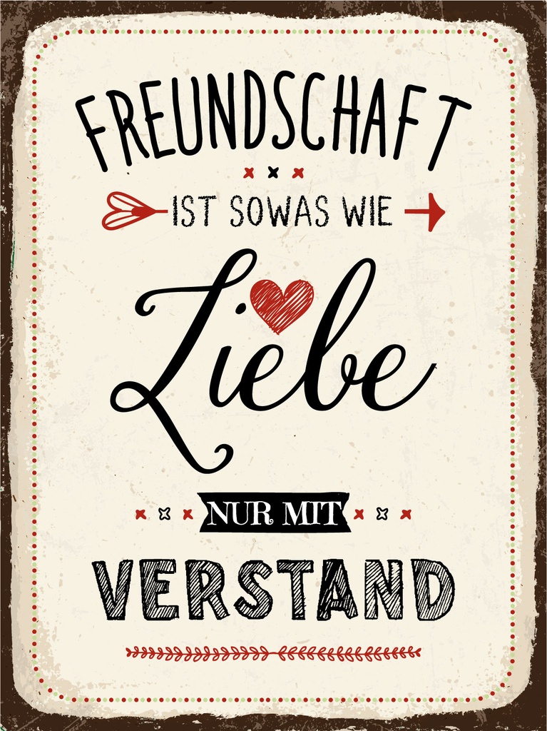[LA-1812427] Blechschild 40x30 cm Freundschaft ist sowas wie Liebe