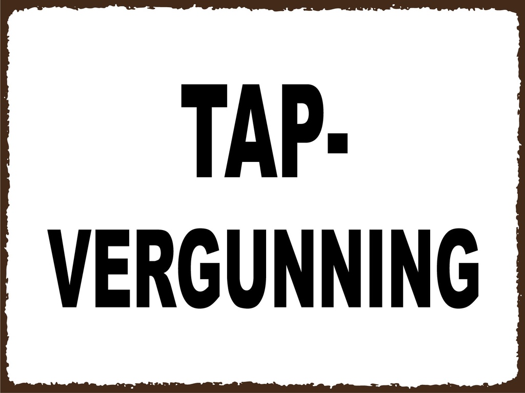 [LA-1812477] Blechschild 30x40 cm holländisch Tapvergunning Zapfgenehmigung