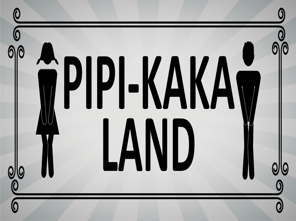 [LA-1812515] Blechschild 30x40 cm Pipi-Kaka Land Toilette