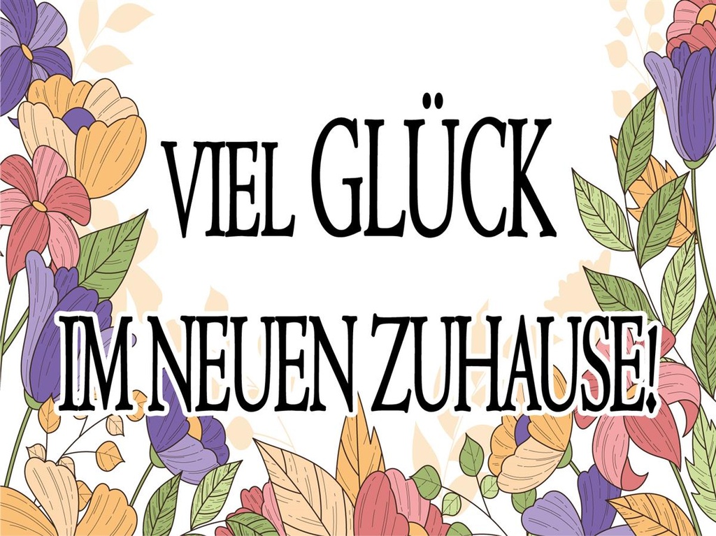 [LA-1812518] Blechschild 30x40 cm viel Glück im neuen Zuhause