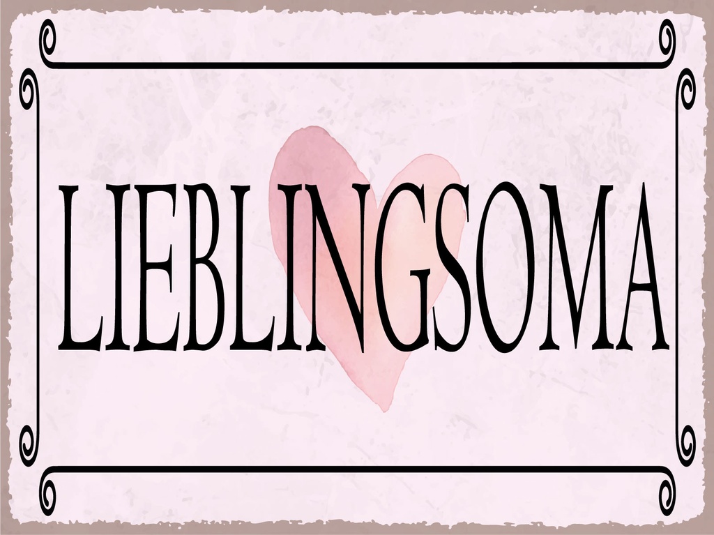 [LA-1812520] Blechschild 30x40 cm Lieblingsoma Herz Geschenk