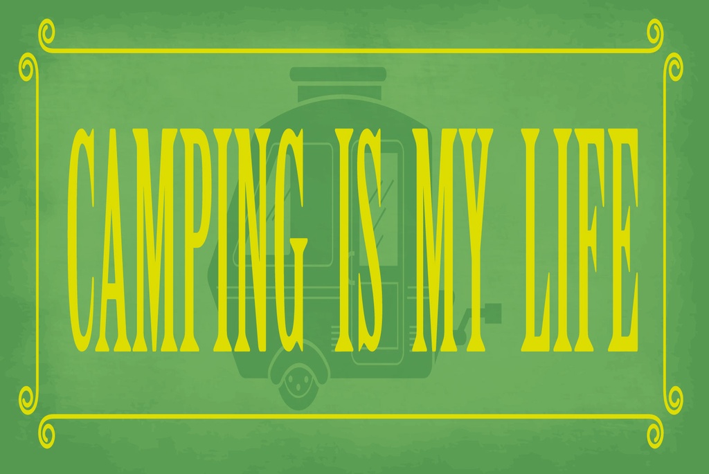[LA-1812540] Blechschild 30x40 cm Camping my life