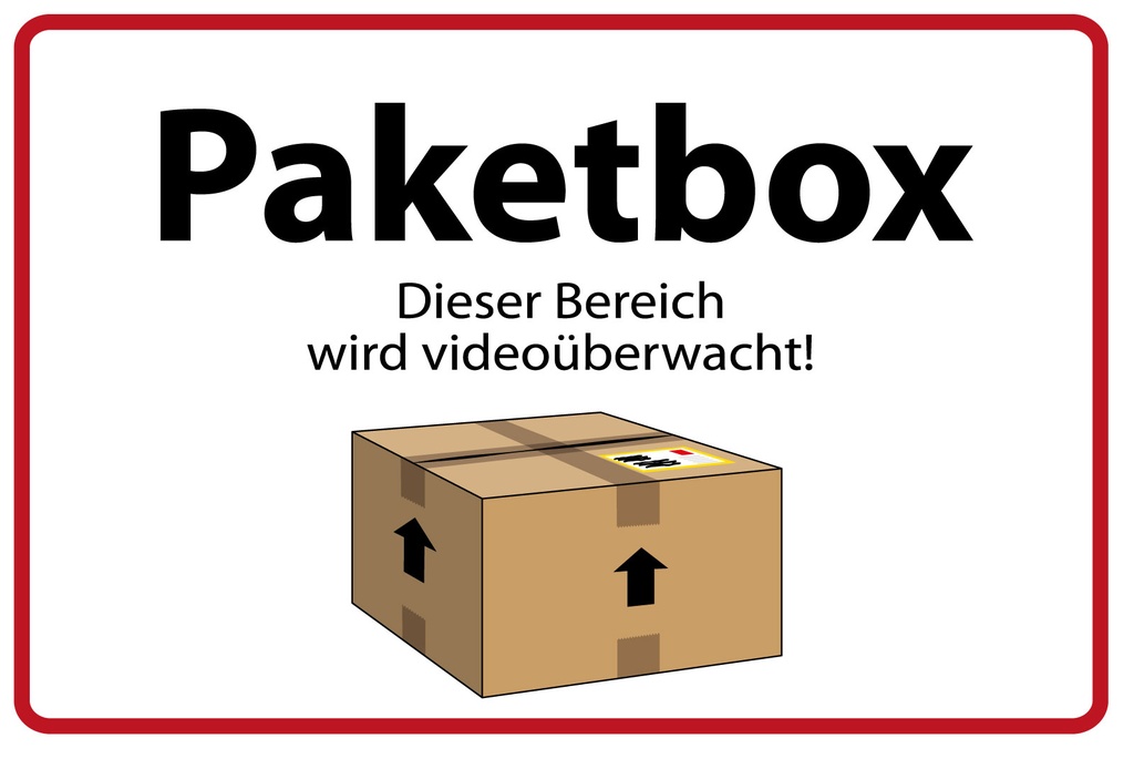 [LA-1812545] Blechschild 30x40 cm Paketbox Video