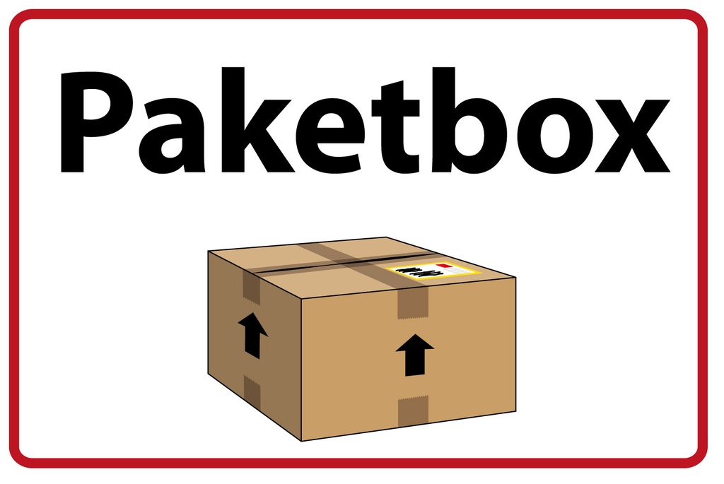 [LA-1812546] Blechschild 30x40 cm Paketbox