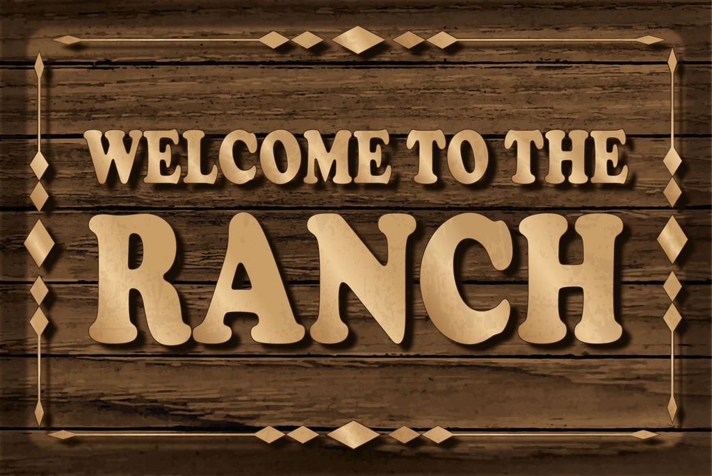 [LA-1812560] Blechschild 30x40 cm Welcome to ranch