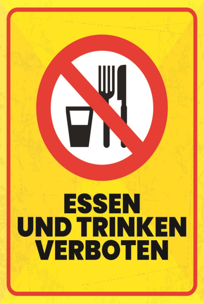 [LA-1812585] Blechschild 40x30 cm Essen und Trinken Verboten