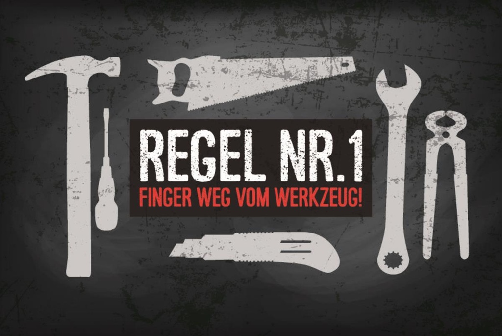 [LA-1812588] Blechschild 30x40 cm Finger weg vom Werkzeug