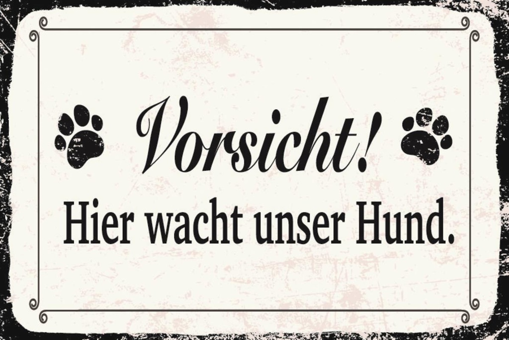 [LA-1812596] Blechschild 30x40 cm Vorsicht hier wacht Hund