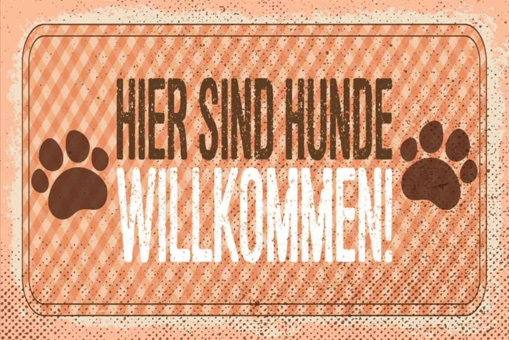 [LA-1812600] Blechschild 30x40 cm Hunde willkommen