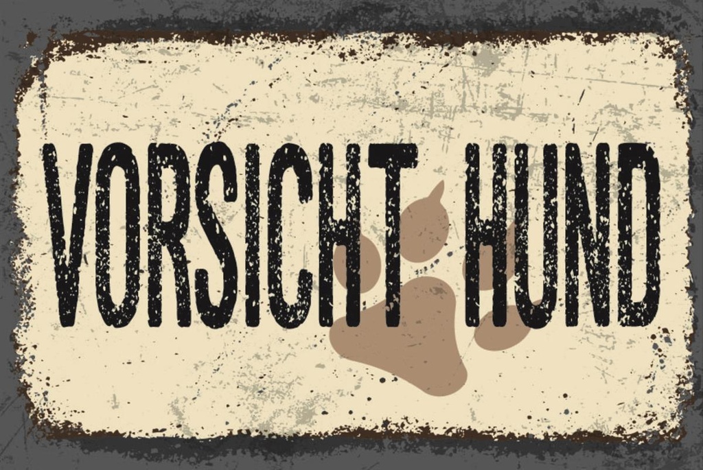 [LA-1812603] Blechschild 30x40 cm Vorsicht Hund