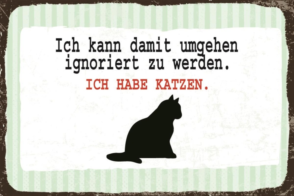 [LA-1812612] Blechschild 30x40 cm Ignoriert werden Katze