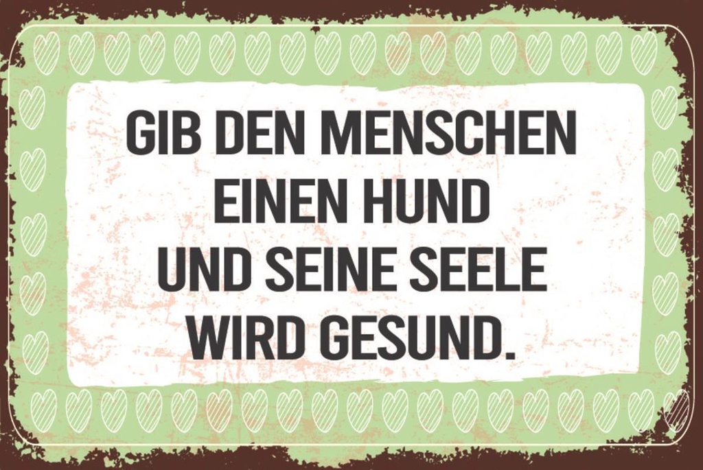 [LA-1812615] Blechschild 30x40 cm Hund Seele Gesund