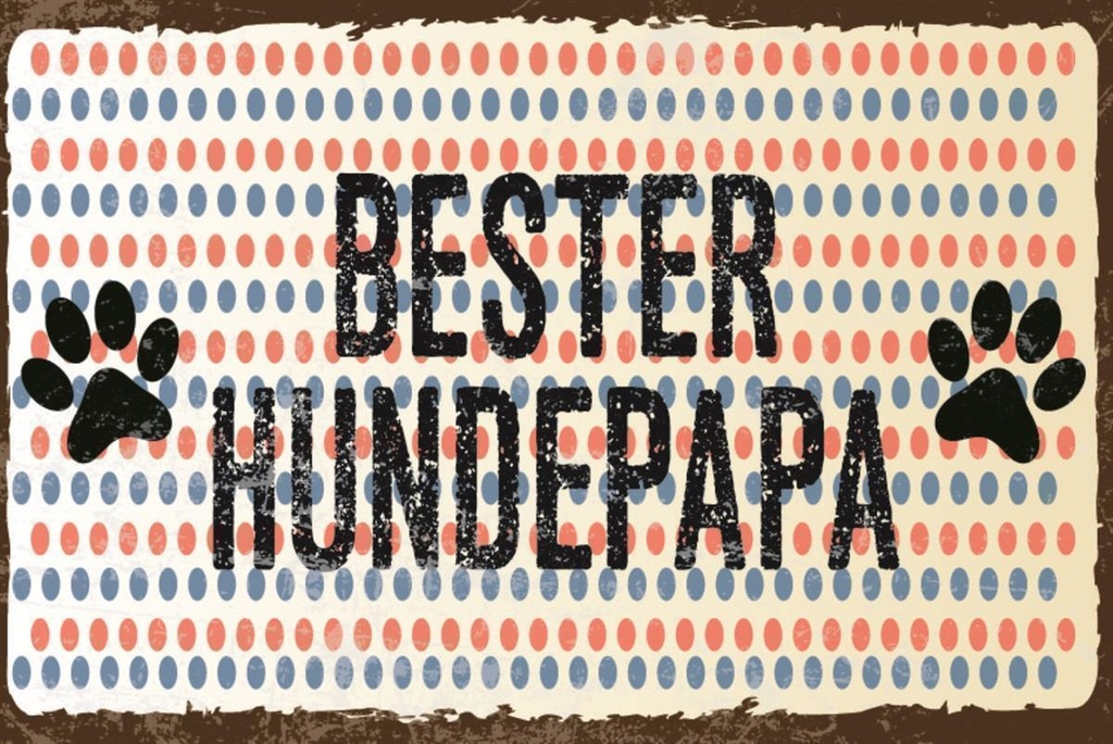 [LA-1812620] Blechschild 30x40 cm Bester Hundepapa