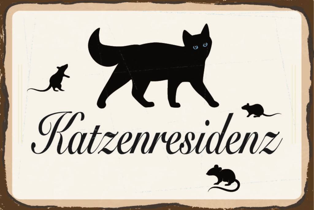 [LA-1812636] Blechschild 30x40 cm Katzenresidenz