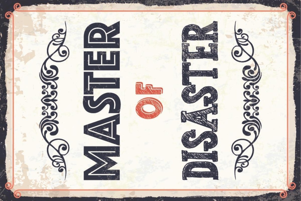 [LA-1812657] Blechschild 40x30 cm Master of disaster