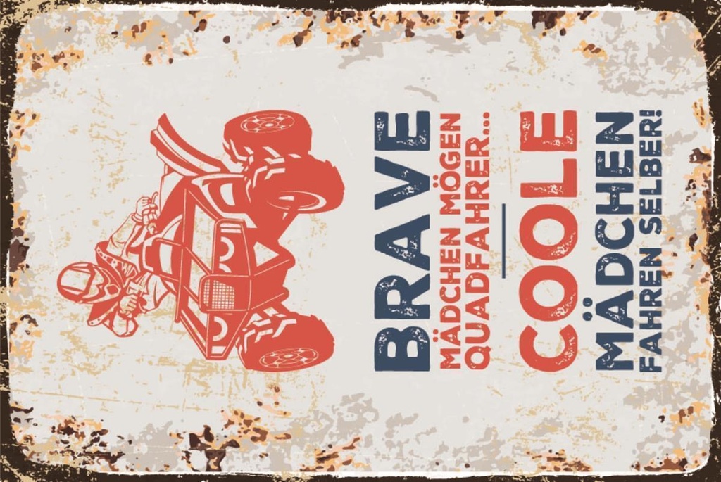 [LA-1812670] Blechschild 40x30 cm Brave coole Mädchen