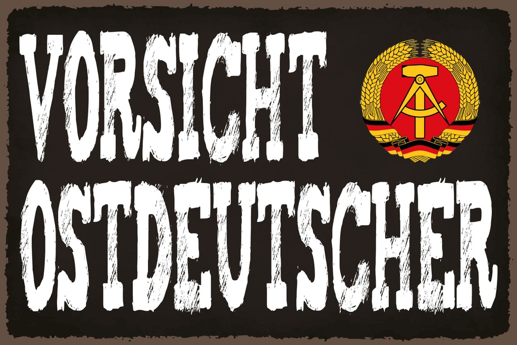 [LA-1812765] Blechschild 30x40 cm Vorsicht Ostdeutscher