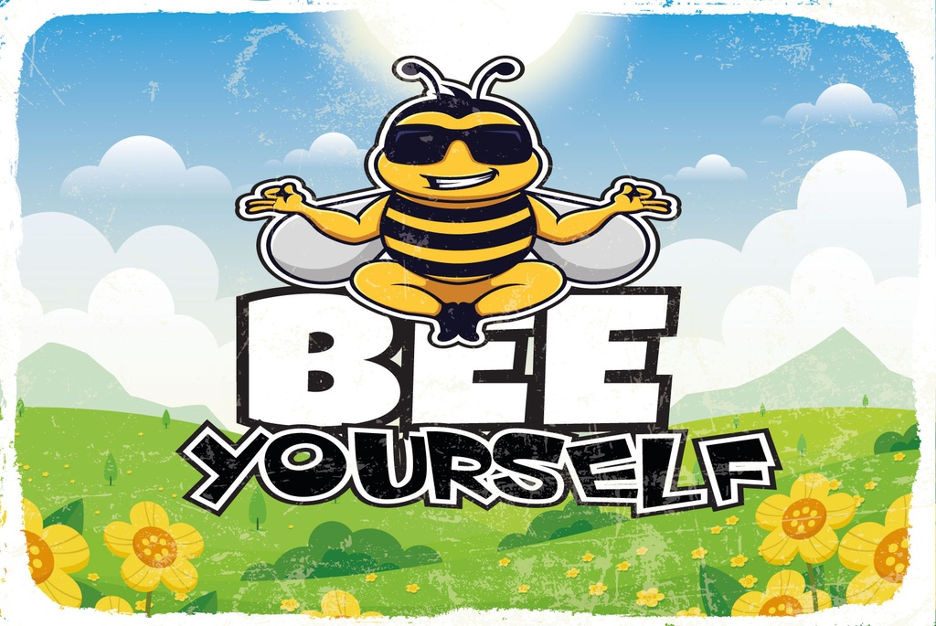[LA-1812768] Blechschild 30x40 cm Bee yourself Biene Wiese
