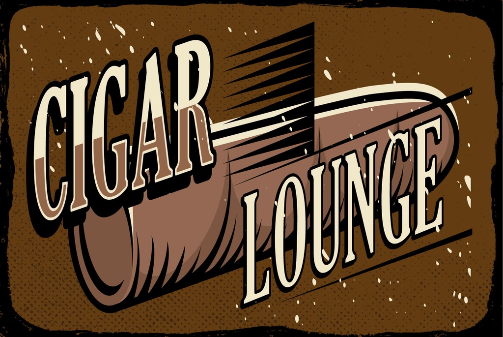 [LA-1812800] Blechschild 30x40 cm Cigar Lounge braunes