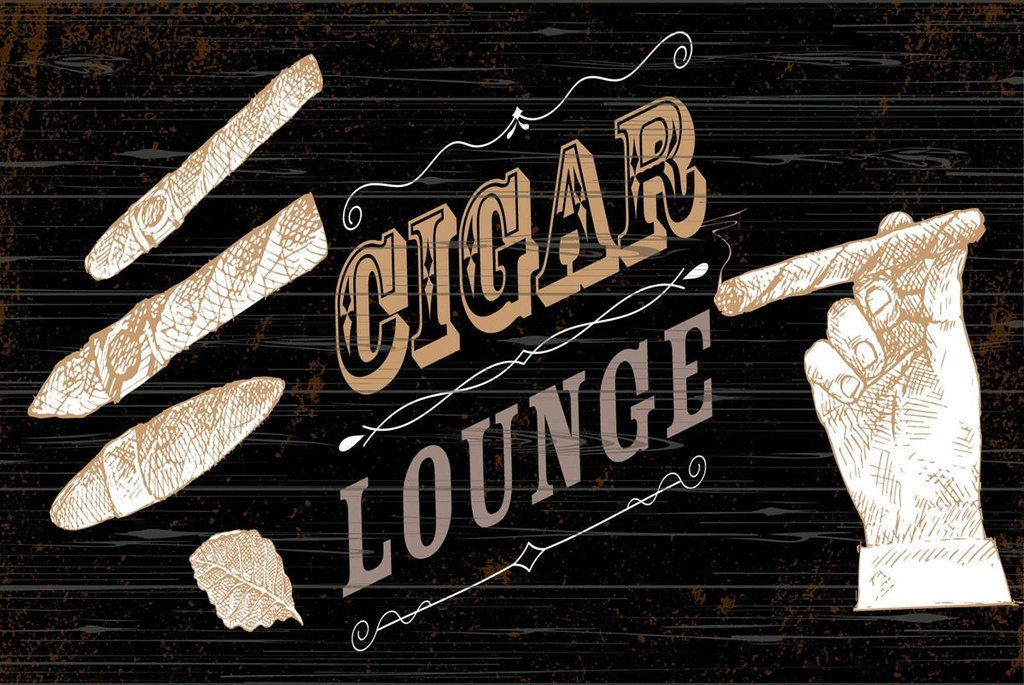 [LA-1812801] Blechschild 30x40 cm Cigar Lounge schwarzes