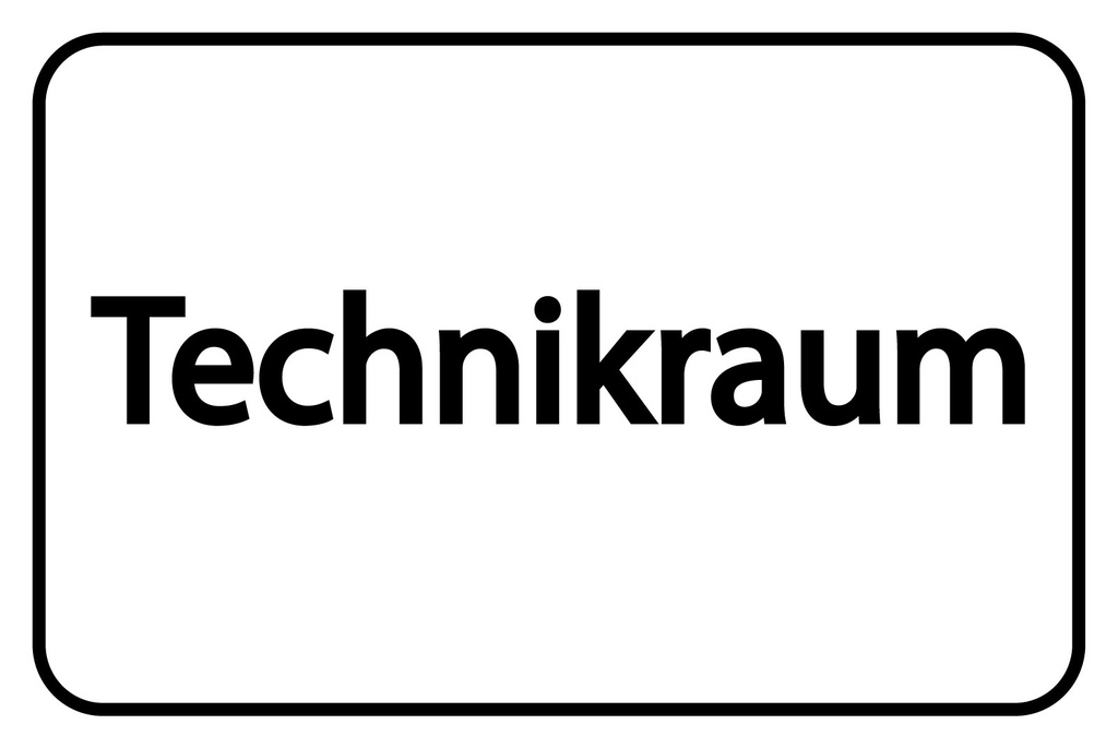 [LA-1812805] Blechschild 30x40 cm Technikraum weißes