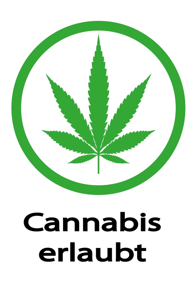 [LA-1812811] Blechschild 40x30 cm Cannabis erlaubt