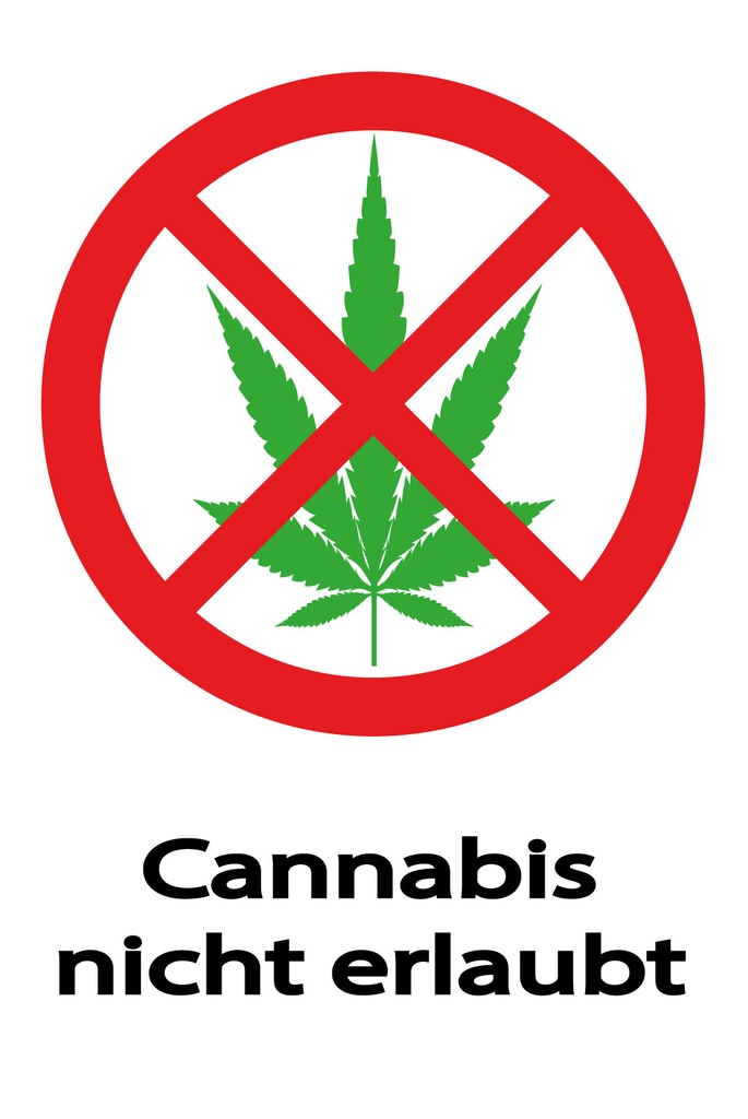 [LA-1812812] Blechschild 40x30 cm Cannabis nicht erlaubt