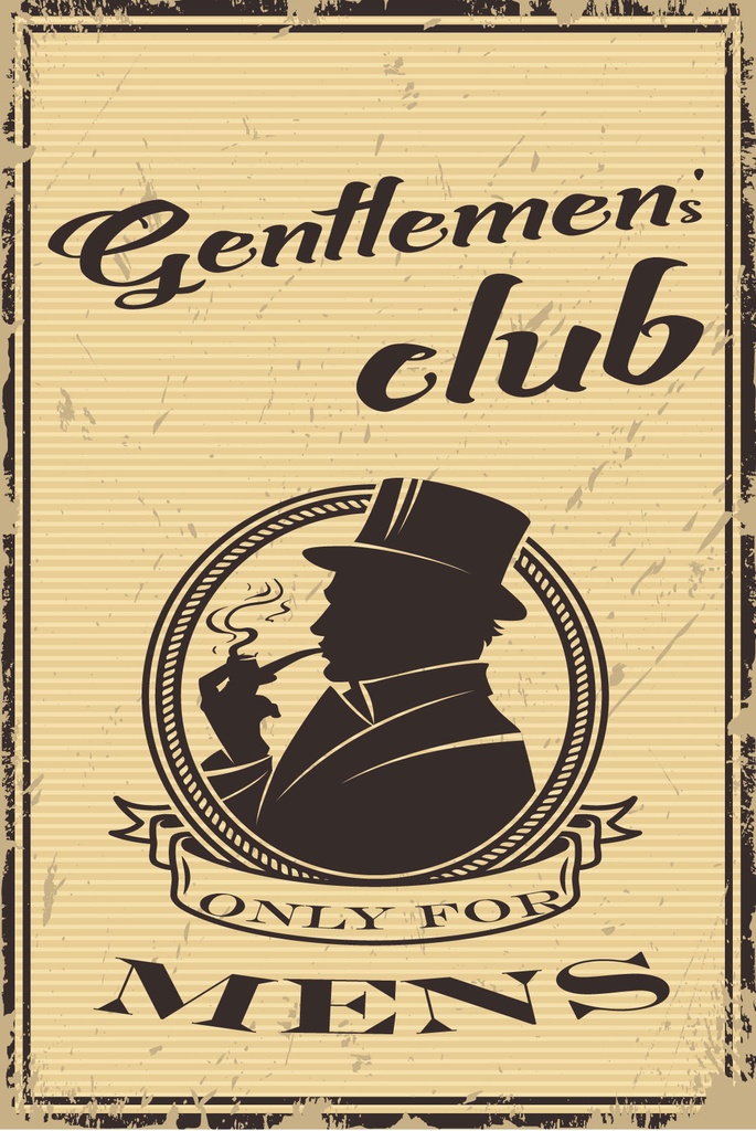 [LA-1812818] Blechschild 40x30 cm Gentlemen´s Club only for mens