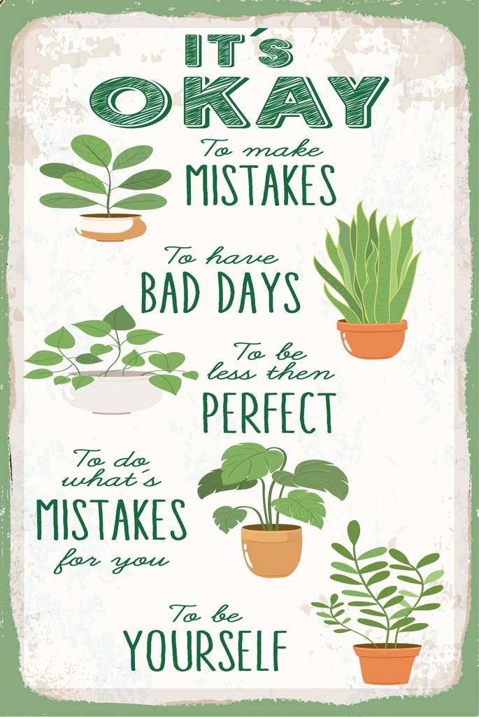 [LA-1812823] Blechschild 40x30 cm It is ok to make mistakes
