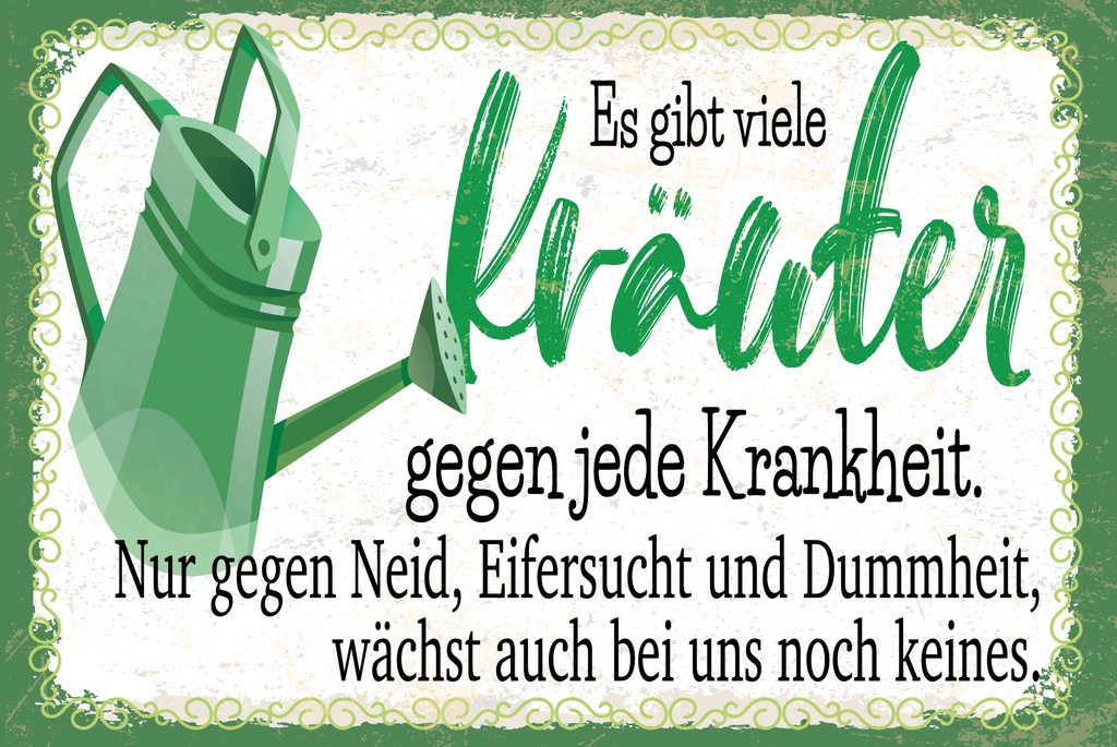 [LA-1812827] Blechschild 30x40 cm Es gibt viele Kräuter gegen jede Krankheit
