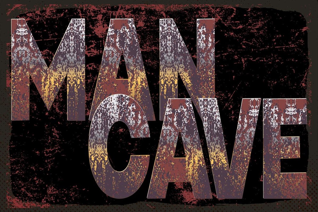 [LA-1812832] Blechschild 30x40 cm Man cave rotes