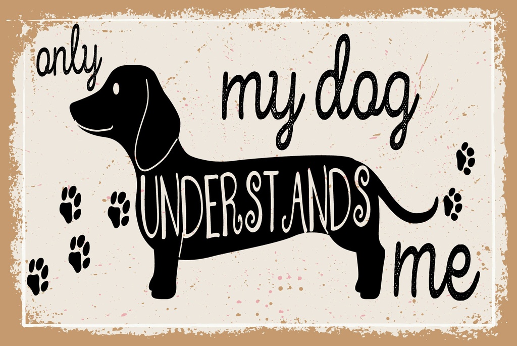 [LA-1812837] Blechschild 30x40 cm only my dog understands me Dackel