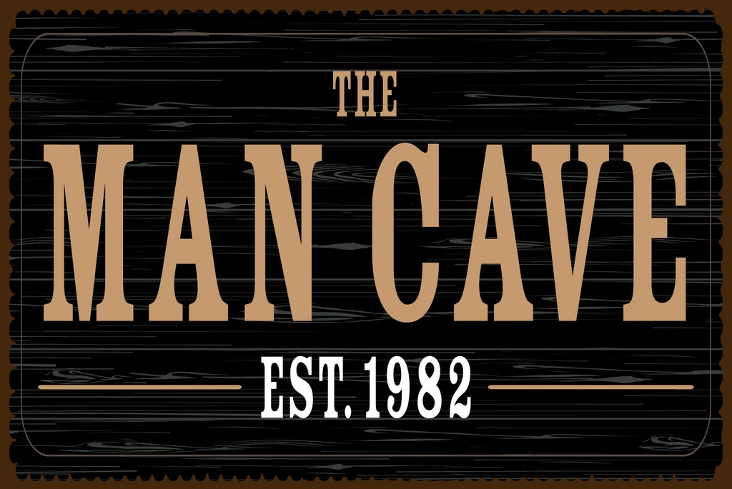 [LA-1812850] Blechschild 30x40 cm The man cave Est. 1982