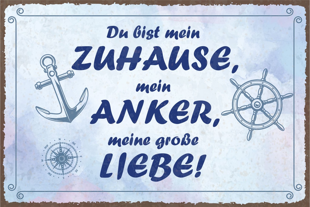[LA-1812890] Blechschild 30x40 cm Du bist mein Zuhause, mein Anker