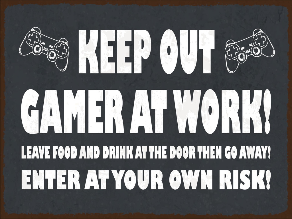 [LA-1812905] Blechschild 30x40 cm Keep out Gamer at work