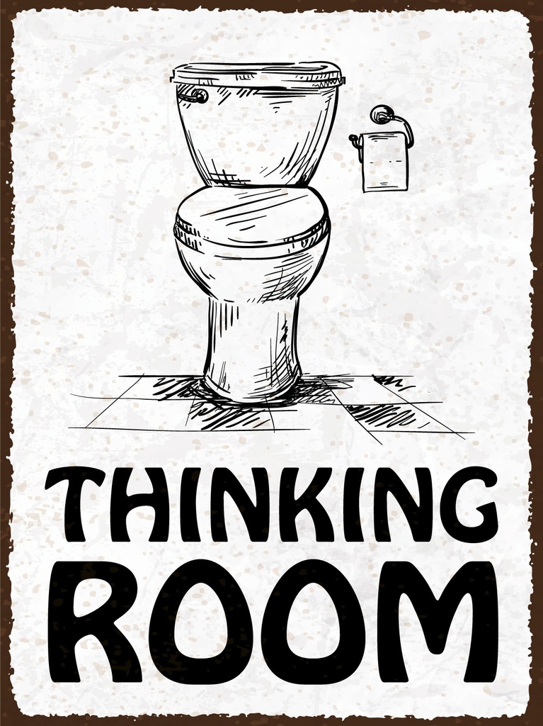 [LA-1812911] Blechschild 40x30 cm Thinking room Toilette
