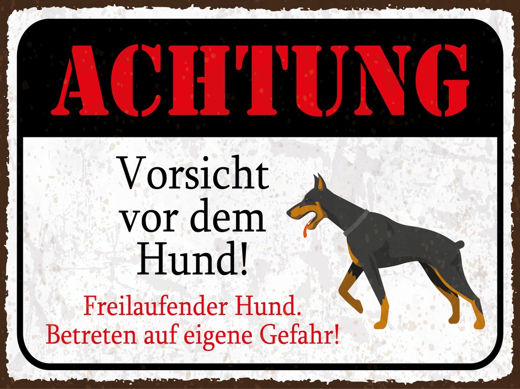 [LA-1812912] Blechschild 30x40 cm Achtung Vorsicht vor dem Hund
